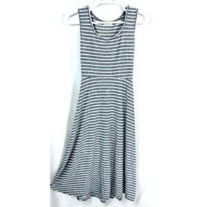 Max Studio Striped Tie Back Stretch Sleeveless Sundress Maxi Dress M Casual Boho